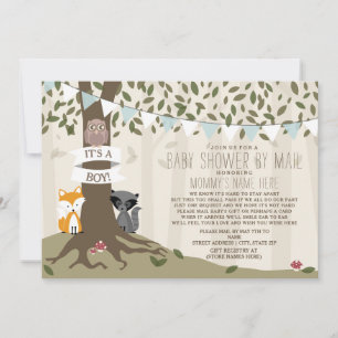Woodland Creatures Social Distancing Mail Shower Invitation