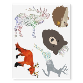 Woodland Creatures Temporary Tattoos