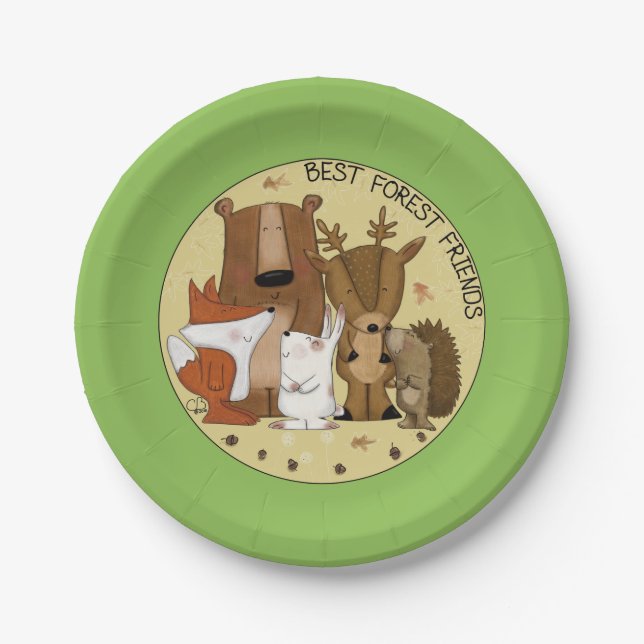 Woodland Crew-Best Forest Friends/ Individual Paper Plates (Front)