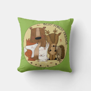 Woodland Crew-Best Forest Friends/ Individual Throw Pillow