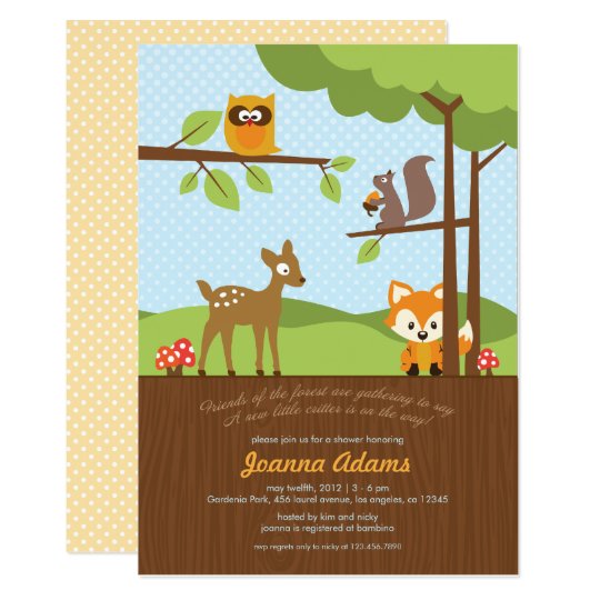 Woodland Critters Baby Shower Invitation | Zazzle.com