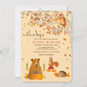 Woodland Critters Baby Shower Invitation