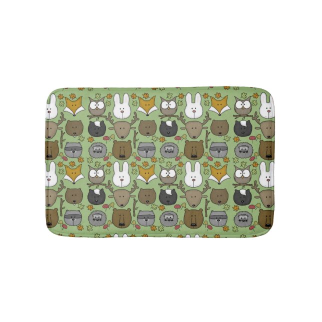 Woodland Critters-Best Forest Friends Bathroom Mat (Front)