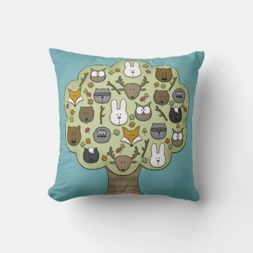 Woodland Critters_Best Forest Friends Throw Pillow