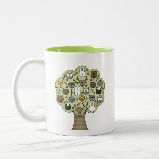 Woodland Critters-Best Forest Friends Two-Tone Coffee Mug (Left)