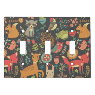 Woodland Critters Cottagecore Folk Art Light Switch Cover