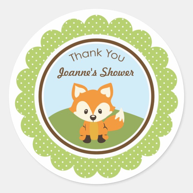 Woodland Critters Favor Bag Label Sticker (Front)