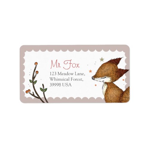 Woodland Critters _ Fox Address Labels _ Pink