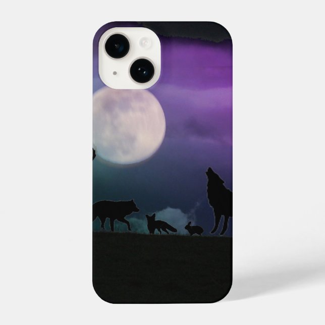 Woodland Critters Northern Lights iPhone Case (Back)
