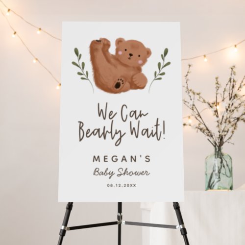 Woodland Cub Bear Baby Shower Welcome Sign