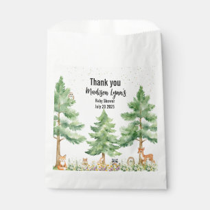 Woodland cute animals fox wild one baby shower  favor bag