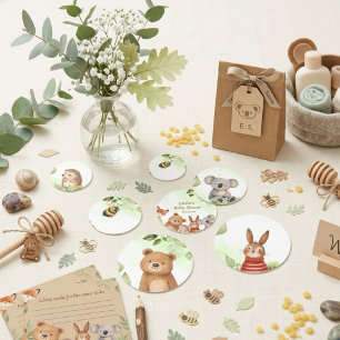 Woodland Cute Animals Watercolor Baby Shower Confetti