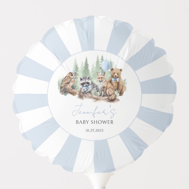 Woodland cute forest animals baby shower balloon (Front)