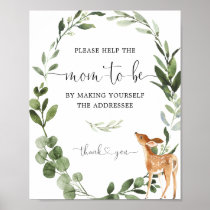 Woodland Deer Address the Envelope baby shower Poster