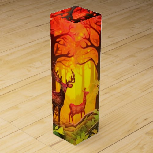 Woodland Deer and Fawn Wine Box