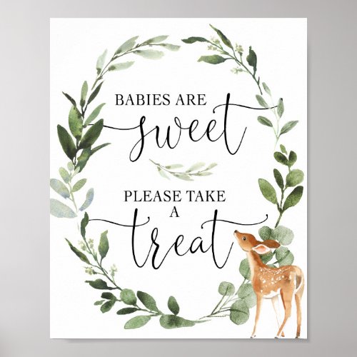 Woodland Deer Babies are sweet please take treat  Poster