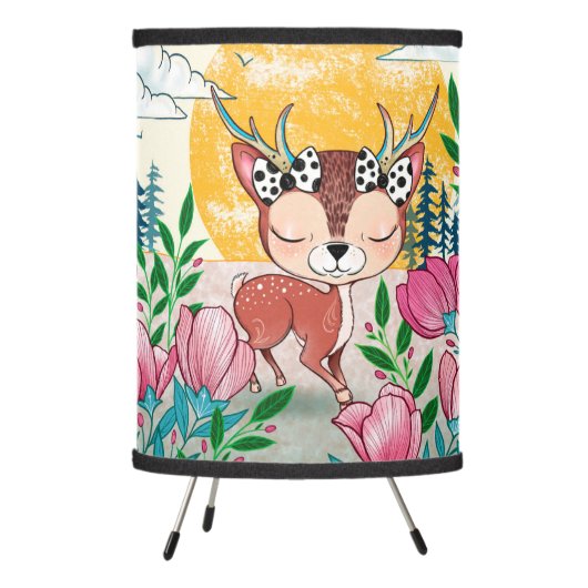 Woodland Deer Baby Nursery Tripod Lamp (Left)