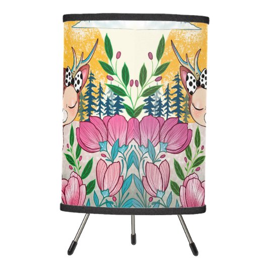 Woodland Deer Baby Nursery Tripod Lamp (Front)
