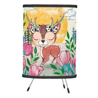 Woodland Deer Baby Nursery Tripod Lamp