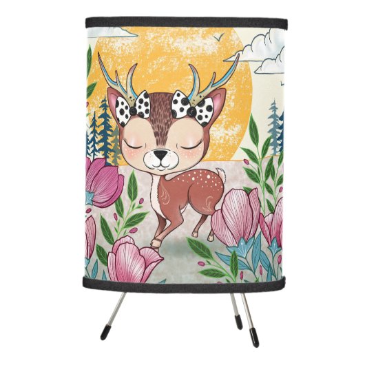 Woodland Deer Baby Nursery Tripod Lamp (Right)