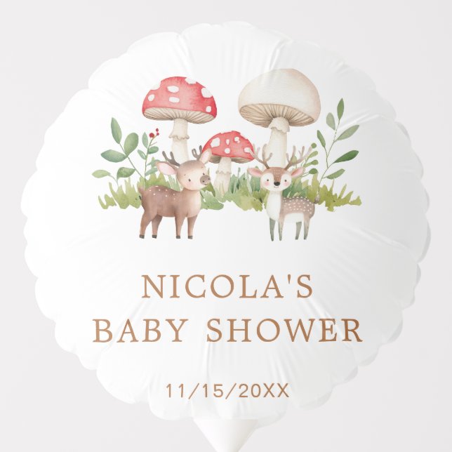 Woodland Deer Baby Shower Balloon (Front)