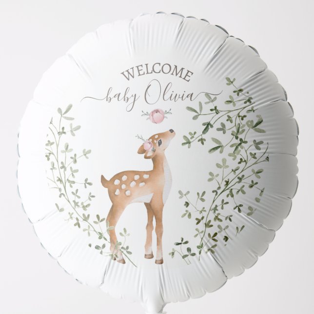 Woodland Deer Baby Shower Balloon (Front)