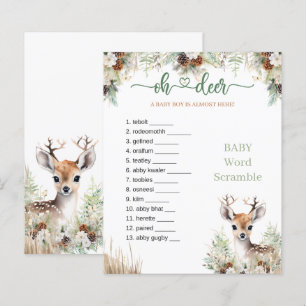 Woodland Deer Baby Shower Boy Game