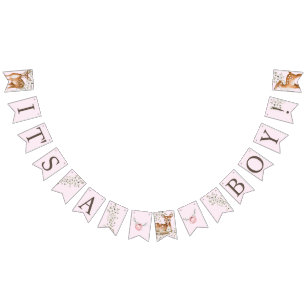 Woodland Deer Baby Shower Bunting Flags