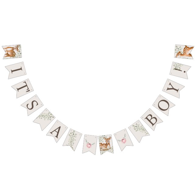 Woodland Deer Baby Shower Bunting Flags (All)