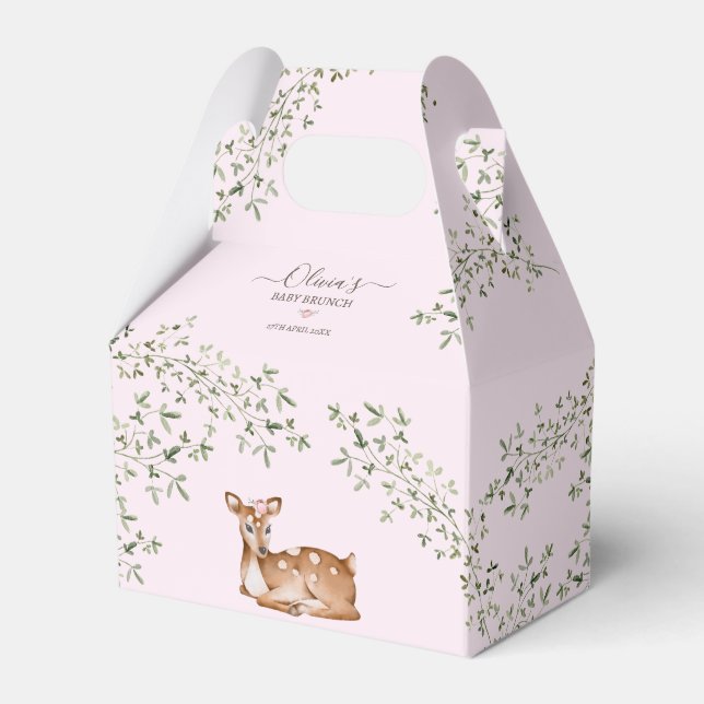 Woodland Deer Baby Shower Favor Boxes (Front Side)