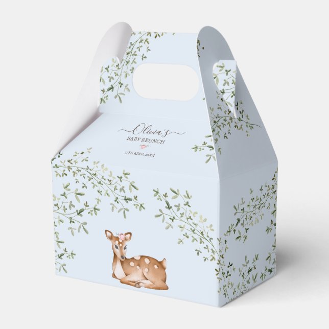 Woodland Deer Baby Shower Favor Boxes (Front Side)