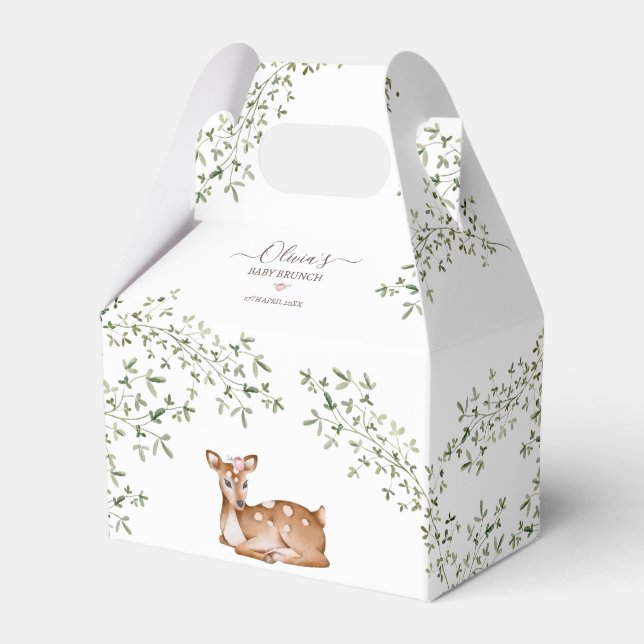 Woodland Deer Baby Shower Favor Boxes (Front Side)