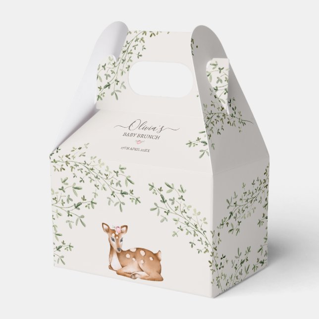Woodland Deer Baby Shower Favor Boxes (Front Side)