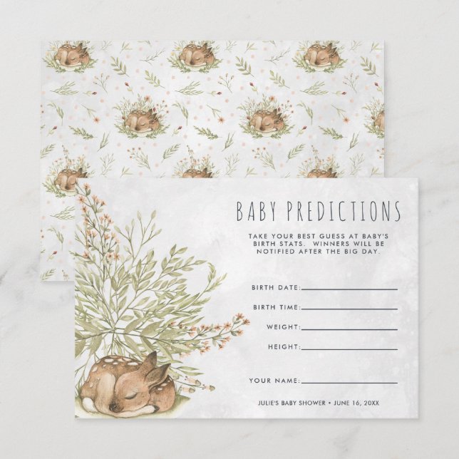 Woodland Deer | Baby Shower Guessing Game Invitation (Front/Back)