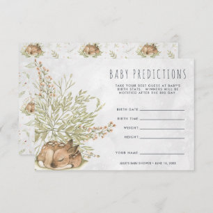 Woodland Deer Baby Shower Guessing Game Invitation