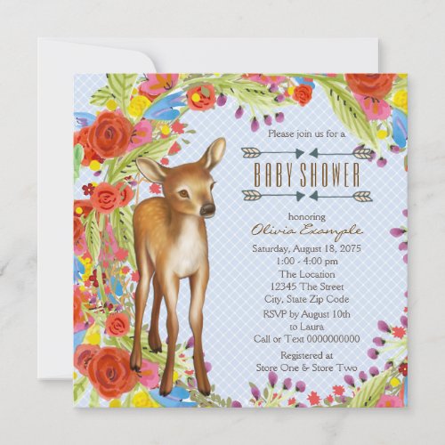Woodland Deer Baby Shower Invitation