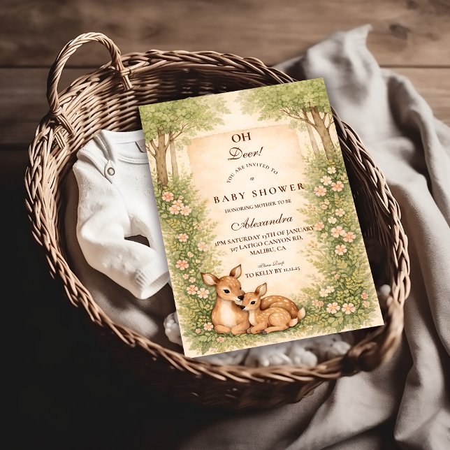 Woodland Deer Baby Shower Invitation (Creator Uploaded)