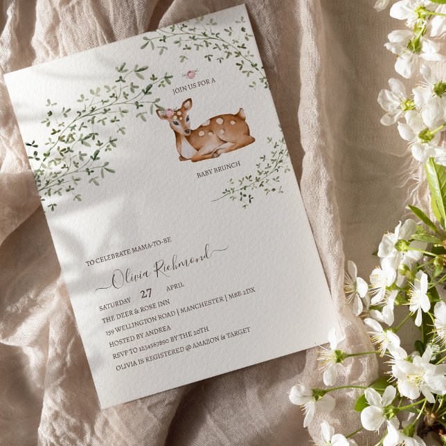 Woodland Deer Baby Shower Invitation (Creator Uploaded)