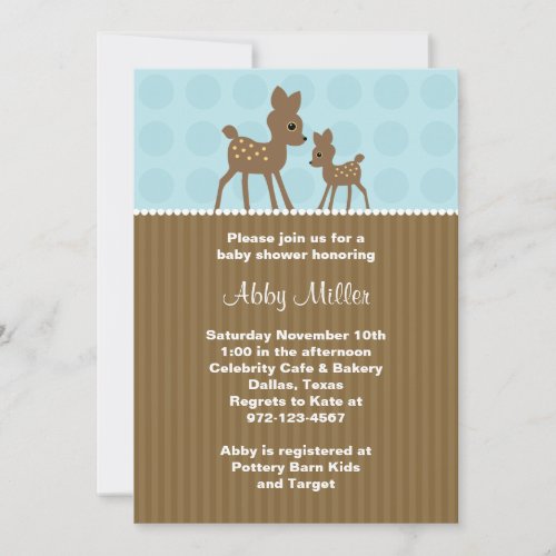 Woodland Deer Baby Shower Invitations