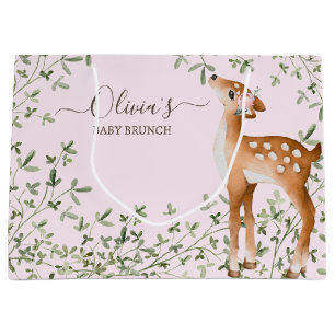 Woodland Deer Baby Shower Large Gift Bag
