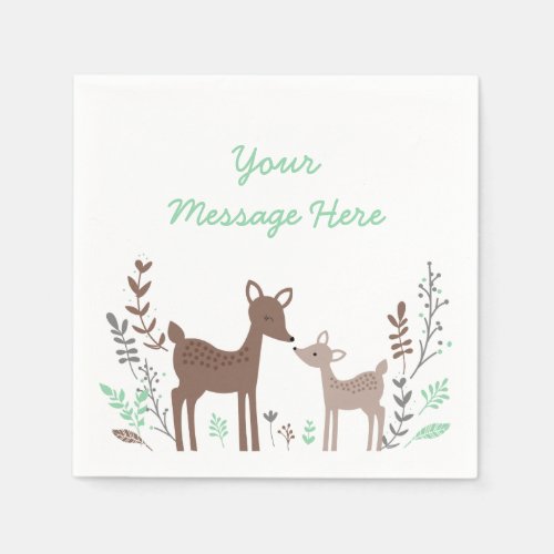 Woodland Deer Baby Shower Paper Napkins