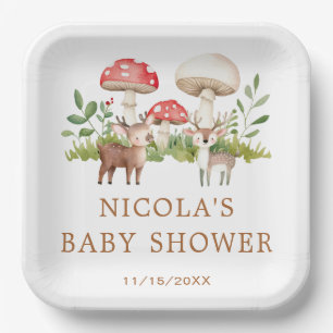 Woodland Deer Baby Shower Paper Plates