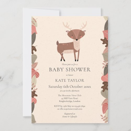 Woodland Deer Baby Shower  Sprinkle Invitation