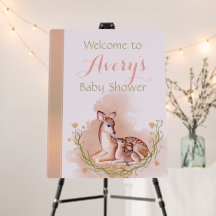 Woodland Deer Baby Shower Welcome Foam Boards