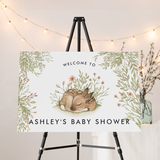 Woodland Deer | Baby Shower Welcome Sign (In Situ (Stand))