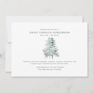 Woodland Deer Bereavement Funeral Thank You