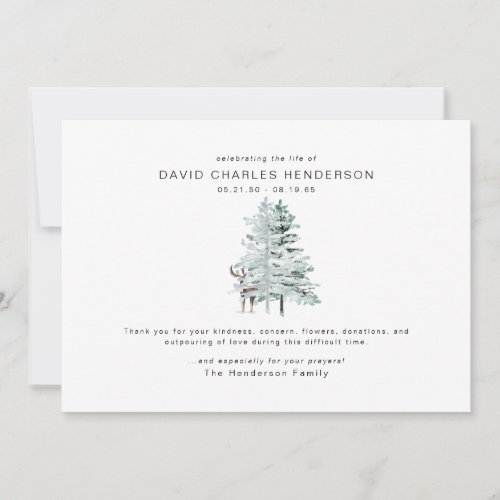 Woodland Deer Bereavement Funeral Thank You