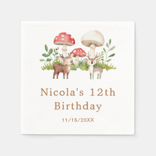 Woodland Deer Birthday Party Napkins