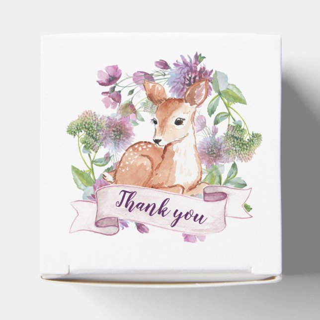 Woodland Deer birthday party Personalize Favor Box (Top)