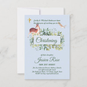 Woodland Deer Boys Christening Invites Baptism